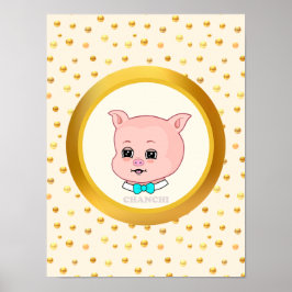 Schattig varken Cartoon Poster