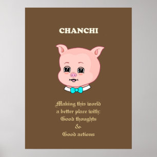 Schattig varken cartoon poster