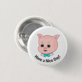 Schattig varken cartoon ronde button 3,2 cm (Voorkant /achterkant)