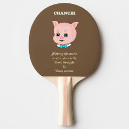 Schattig varken cartoon tafeltennisbatje