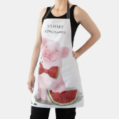 Schattig varken eten watermeloen monogram schort (Insitu)