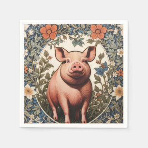Schattig varken geïnspireerd door William Morris Servet