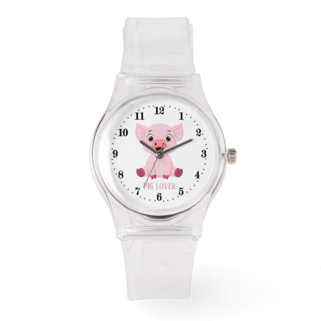 schattig varken horloge (Voorkant)