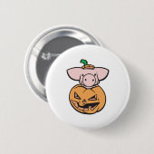 schattig varken in jack-o-lantern pompoen ronde button 5,7 cm (Voorkant /achterkant)