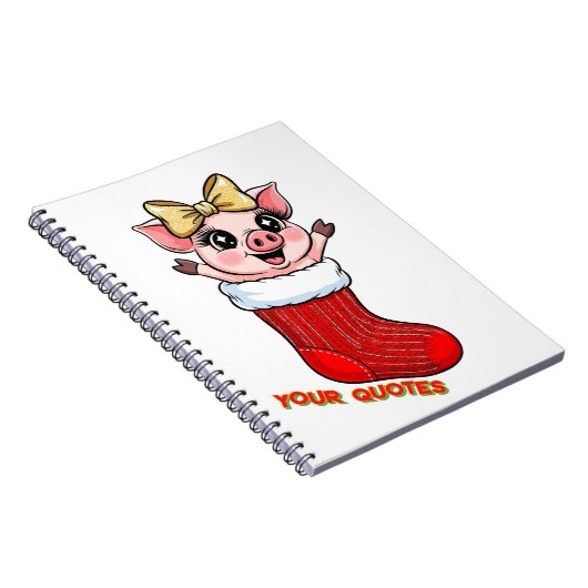 Schattig Varken in Kerstmuts Notitieboek (Rechterzijde)