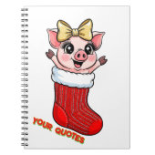 Schattig Varken in Kerstmuts Notitieboek (Voorkant)