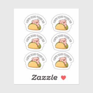 Schattig Varken in Taco Grappige Woordspeling Voed Sticker