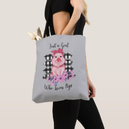 schattig varken liefhebber meisjes tote bag