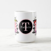 schattig varken liefhebbers meisje toevoegen monog koffiemok (Center)