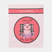 schattig varken liefhebbers voeg naam Fleece Deken (Voorkant)