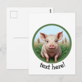schattig varken met je tekst briefkaart (Voorkant / Achterkant)