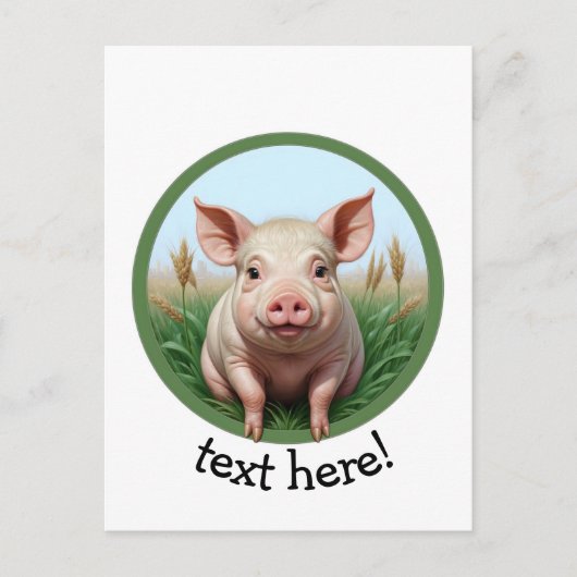 schattig varken met je tekst briefkaart (Voorkant)