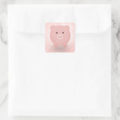 Schattig Varken Vierkante Sticker (Tas)