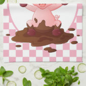 schattig varken, voeg tekst toe theedoek (Gevouwen)