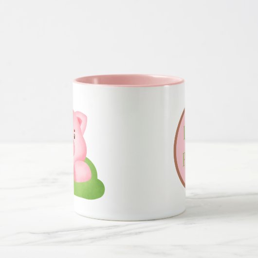 schattig varkensliefje voegt tekst toe mok (Midden)