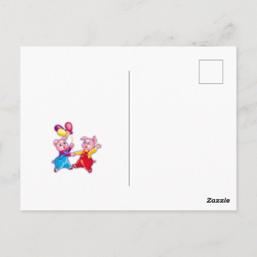 schattig varkentje briefkaart (Achterkant)