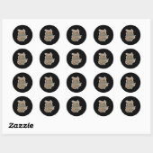schattig vat met apen ronde sticker (Vel)