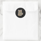 schattig vat met apen ronde sticker (Tas)
