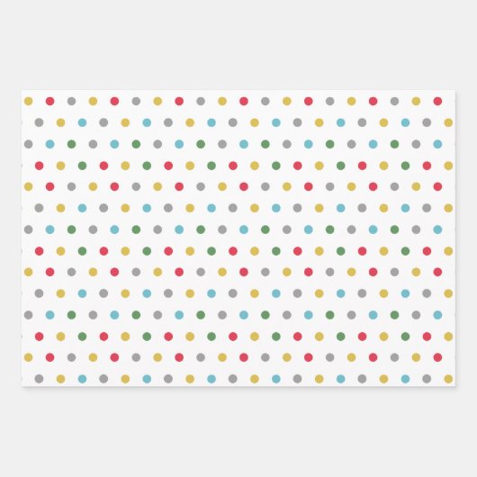 Schattig veelkleurige polka dots patroon inpakpapier vel (Voorkant 2)