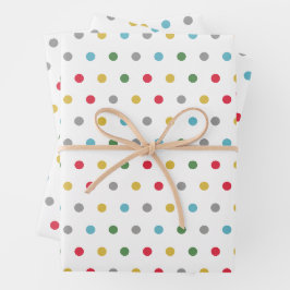 Schattig veelkleurige polka dots patroon inpakpapier vel