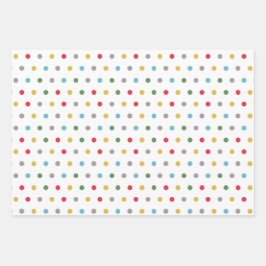 Schattig veelkleurige polka dots patroon inpakpapier vel