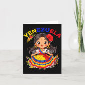 Schattig Venezolaans Meisje Traditionele Jurk Kleu Kaart (Voorkant)