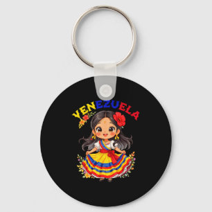 Schattig Venezolaans Meisje Traditionele Jurk Kleu Sleutelhanger