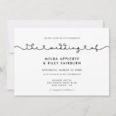 Schattig verbindend hart lettertype bruiloft kaart (Voorkant)
