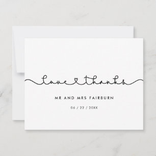 Schattig verbindend hart lettertype bruiloft Liefd Bedankkaart