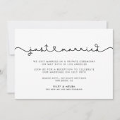 Schattig verbindend hart lettertype Net getrouwd Kaart (Voorkant)