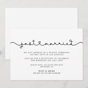 Schattig verbindend hart lettertype Net getrouwd Kaart