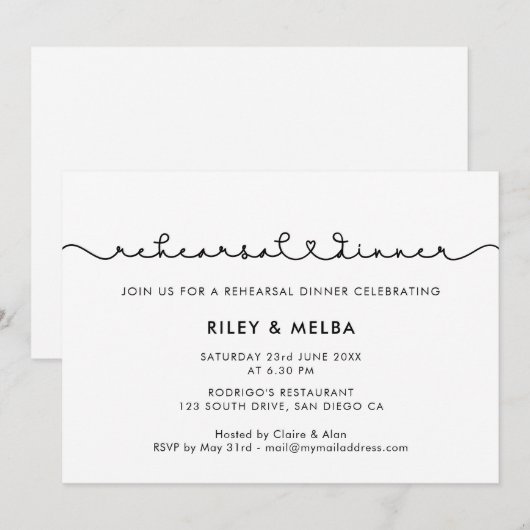 Schattig verbindend hart lettertype Proefbruiloft Kaart (Voorkant / Achterkant)
