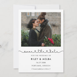 Schattig verbindend hart lettertype Save the date 