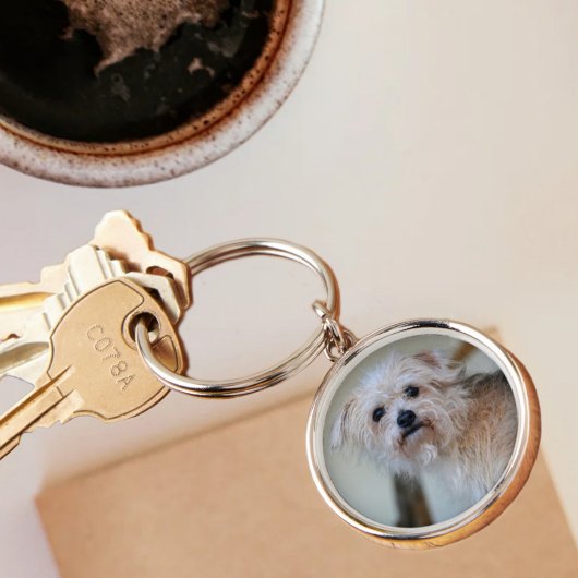 Schattig verdrietig ogen scruffy puppy sleutelhanger