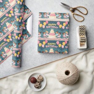 Schattig Verjaardag ballerina thema Cadeaupapier