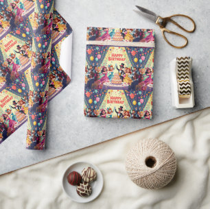 Schattig verjaardagsfeest met maskerade thema cadeaupapier