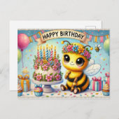 Schattig verjaardagsfeest voor bijen briefkaart (Voorkant / Achterkant)