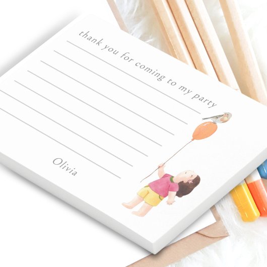 Schattig Verjaardagsfeestje Meisje Ballon Bedankt Post-it® Notes