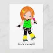 Schattig Verjaardagsfeestje voor Ginger Rockster M Briefkaart (Voorkant)