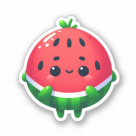 Schattig verlegen kawaii watermeloen fruit sticker