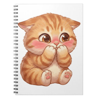 Schattig Verlegen Oranje Kattenkitje Blozend Canva Notitieboek