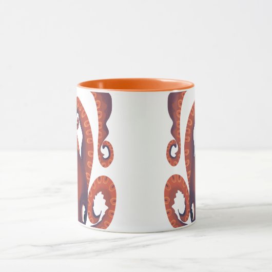 Schattig verlegen Sinaasappel gluren octopus Zee l Mok (Midden)