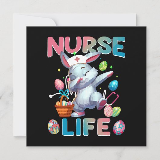 Schattig verpleegstersleven Dabbing Paashaas (Voorkant)