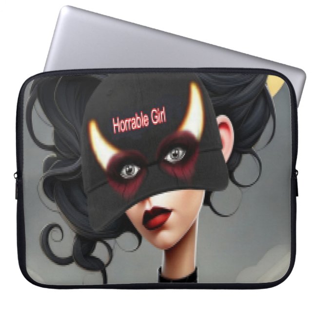 Schattig verschrikkelijk meisje  laptop sleeve (Voorkant)