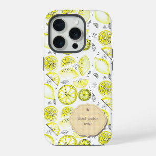 Schattig verse citroen citrus Doodle gele Beste Zu iPhone 15 Pro Case