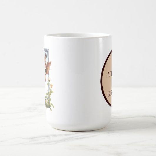 schattig verslaafde giraffen oerwoud dier koffiemok (Center)