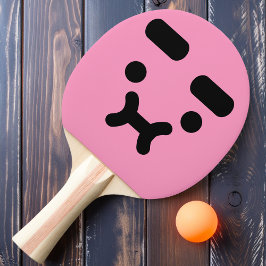 Schattig Verward Pruilend Gezicht Licht Roze Tafeltennisbatje