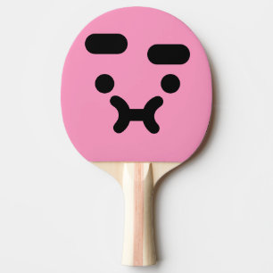 Schattig Verward Pruilend Gezicht Licht Roze Tafeltennisbatje
