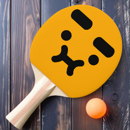 Schattig Verward Pruilend Gezicht Oranje Ping Pong Tafeltennisbatje