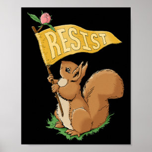 Schattig Verzet Eekhoorn Anti-trump Poster